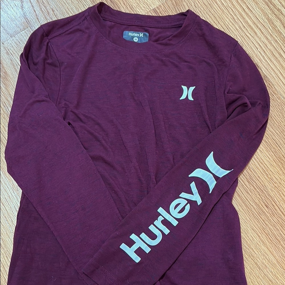 Hurley Maroon Long Sleeve Youth Shirt